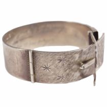 VICTORIAN SILVER STRAP BANGLE