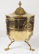 EDWARDIAN NEO-CLASSICAL BRASS LOG URN