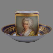 19TH-CENTURY SEVRES CUP AND SAUCER