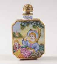 CHINESE POLYCHROME ENAMELLED SNUFF BOTTLE