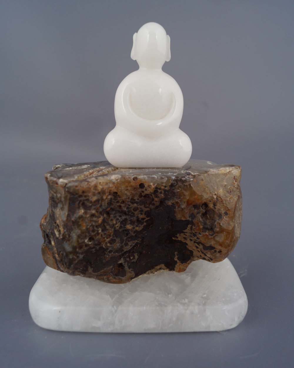 WHITE QUARTZ BUDDHA CARVING