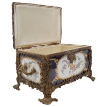 LARGE SEVRES STYLE PORCELAIN JEWELLERY CASKET