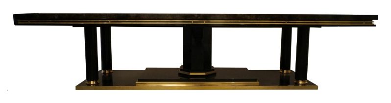 LARGE BRASS MOUNTED MID-CENTURY DESIGNER TABLE