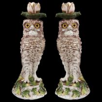 PAIR 19TH-CENTURY GERMAN PORCELAIN CANDLESTICKS