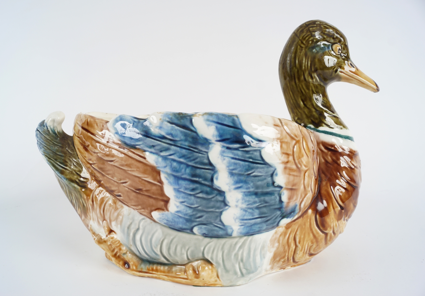 VICTORIAN MAJOLICA DUCK JARDINIERE - Image 4 of 5