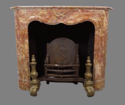 LOUIS XV STYLE ROUGE ROYALE MARBLE CHIMNEY PIECE