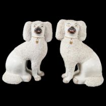 PAIR 19TH-CENTURY STAFFORDSHIRE POODLES