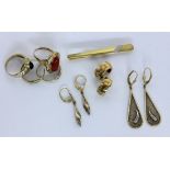 LOT VON 8 TEILEN GOLDSCHMUCK 333/000