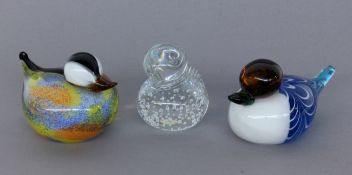 DREI ENTEN Muranoglas mit farbigen