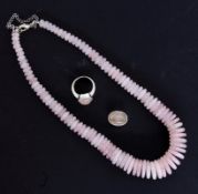 LOT 3 TEILE SCHMUCK MIT ROSENQUARZ