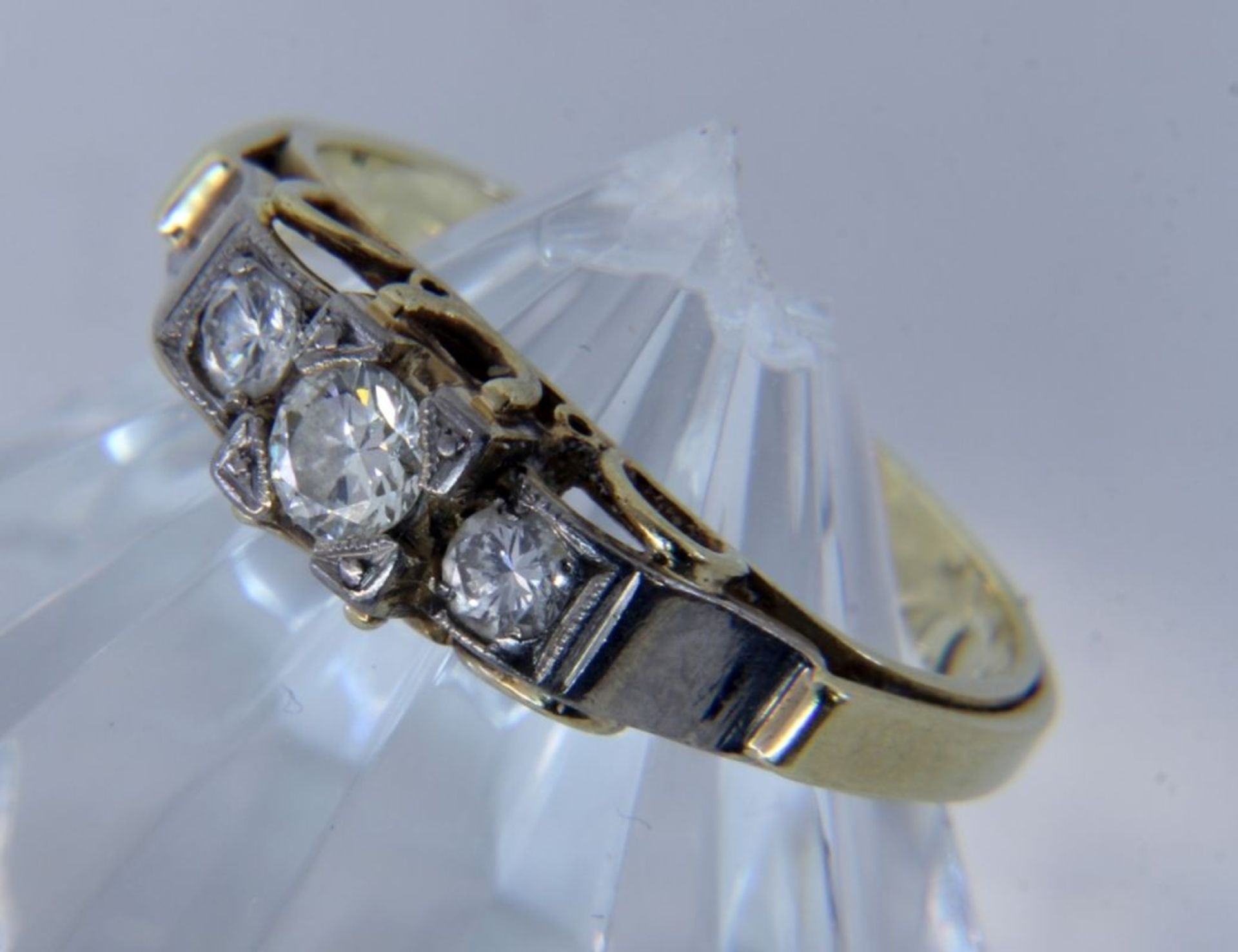 RING 585/000 Gelb- und Weissgold mit