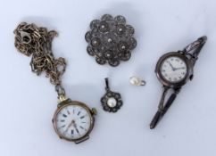 LOT 6 TEILE SILBERSCHMUCK / UHREN