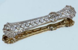 ART DECO DIAMANTBROSCHE 750/000 Gelb-