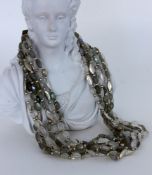 3-REIHIGES COLLIER Silber mit