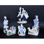 LOT VON 6 PORZELLANFIGUREN Polychrom