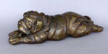 MOPS Bronzefigur. L.38cm, ca.