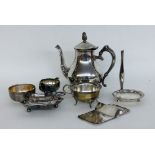 LOT VON 8 TEILEN PLATED Kaffeekanne,