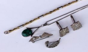 LOT VON 5 TEILEN SILBERSCHMUCK. Paar