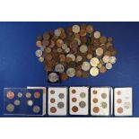 A quantity of pre-decimal and decimal coinage including: commemoratives, farthings, halfpennies,