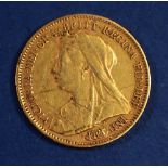 A gold half sovereign Victoria 1901, London Mint - Condition: Fine
