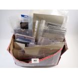 Ephemera box full of Hawid/other mounts & strips, sleeves, stockcards & other philatelic/postcard