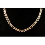 An 18 carat gold gothic quatrefoil link necklace, 20g, unmarked but tested, 52cm long