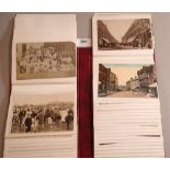 An album of approx 70 various postcards including social history and gatherings RP's topographical