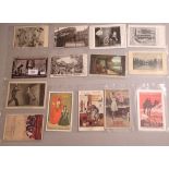 A collection of twenty four circus, fairground and advertising postcards