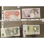 Small black folder of 75 high grade QEII British banknotes, c £150 face value, from 10/- to £20