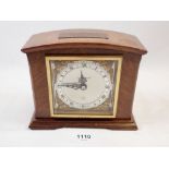 A Mappin & Webb Elliott mahogany mantel clock, 14cm tall