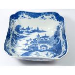 A Turner blue and white square serving dish decorated Chinoiserie design, 26cm