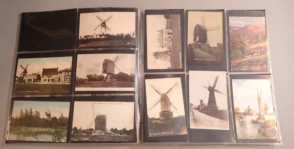 A collection of 46 windmill postcards including 1 Levi card and four RP cards - Image 4 of 5