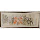 Feliks Topolski - print of 'The Opening of The Law Courts' at Westminster Abbey, 20 x 64cm