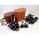 Three pairs of binoculars including Voigtlander, Kershaw, The Olympic and Regent 10 x 50