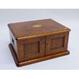 A Victorian walnut cutlery box with three fitted drawers, 56cm L, 28cm H, 44cm D