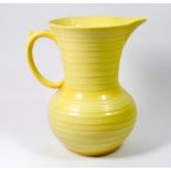A Shelley large yellow Art Deco jug, 23cm