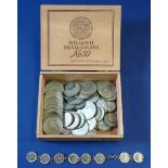 A quantity of British silver content coinage, George IV through George VI, threepence through half