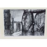 A print after Henry Moore of Stonehenge, 38 x 55cm