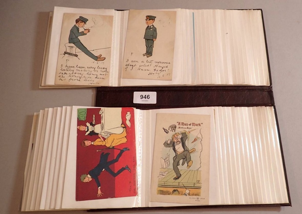 An album of humorous and character cards inlcuidng naval theme, possibly Phil May approx 40 - Image 5 of 5