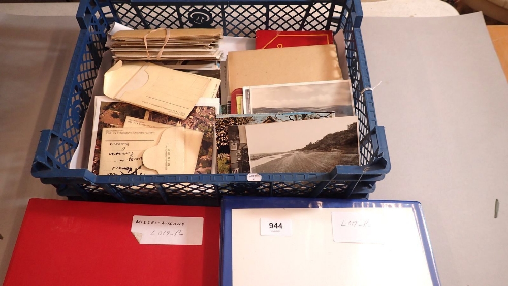 A quantity of mixed ephemera including postcards (approx 200) stamps, ration and savings booklets,