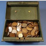 Strongbox of British Pennies, Edward VII through to Elizabeth II pre-decimal approx 3.0 kilos's plus