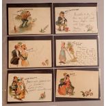 A collection of 11 Tucks Language of Flowers postcards