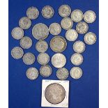 A quantity of silver content coinage including: shillings, two shilling and halfcrowns approx 86