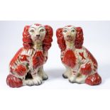 A pair of Staffordshire spaniels, 19cm