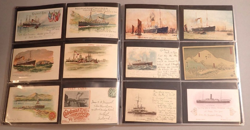 A collection of 83 shipping themed postcards including Red Star Line, White Star Line, London - Image 4 of 8