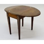 A Georgian mahogany apprentice piece oval drop leaf table, (33cm tall x 50cm wide with flaps raised)