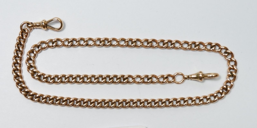 A 9 carat gold fob chain, 43g