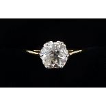 An 18 carat gold solitaire diamond ring, 1.7 cts approx, size O (unmarked)