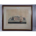 St Helena Taken From the Sea, engraved by Robert Havell after George Hutchinson Bellasis, 30 x 39cm