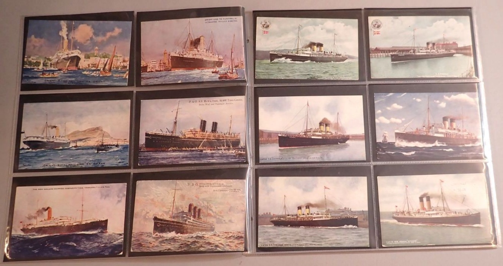 A collection of 83 shipping themed postcards including Red Star Line, White Star Line, London - Image 2 of 8
